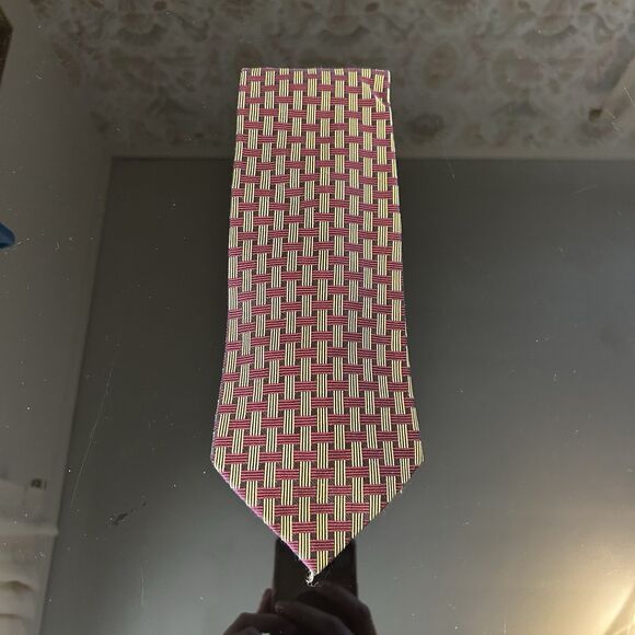 Sulka Men's Tie Red Woven 100% Silk 56" - Picture 1 of 3